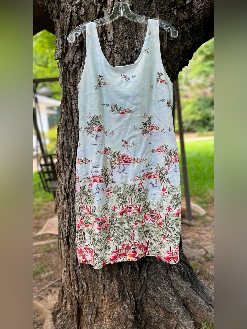 Coldwater Creek Pale Blue Printed Summer  Slip Dress 14